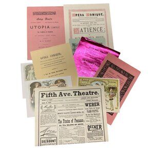 Vtg The First Night Gilbert and Sullivan Book w/ Programs Sleeve 1958 Heritage